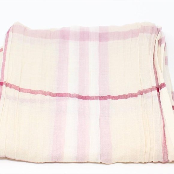 BURBERRY Pink Check Scarf - Picture 1 of 4